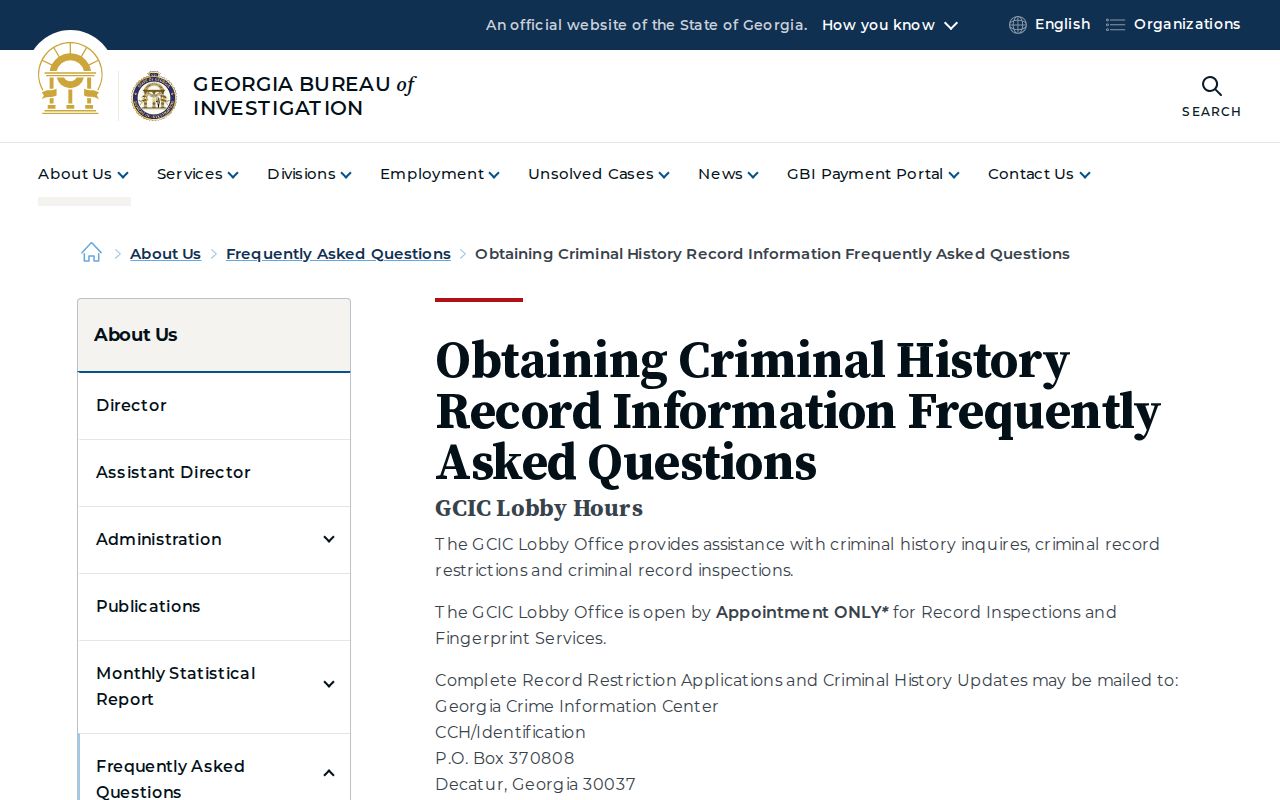 Aldora criminal history check through official Georgia channels