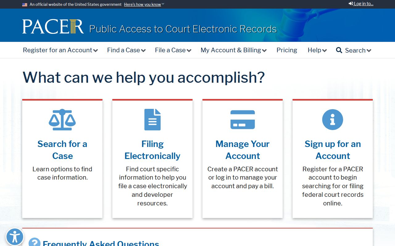 Aldora criminal record search for federal court cases in PACER
